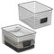 mDesign Bedroom Closet Storage Organizer Basket with Label Slot, 2 Pack